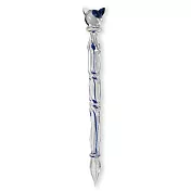 皮爾卡登  Pierre Cardin  貓咪玻璃筆+筆擱 - 藍