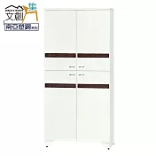 【文創集】米妮 環保3尺南亞塑鋼四門高鞋櫃 時尚雙色