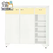 【文創集】妮可 環保3.6尺南亞塑鋼二門單抽鞋櫃 時尚雙色