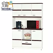 【文創集】寶莉 環保4.1尺南亞塑鋼單抽五門高餐櫃/收納櫃組合 時尚雙色