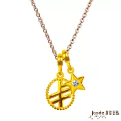 J’code真愛密碼金飾 金牛座-北歐幸運密碼黃金墜子-流星版 送白鋼項鍊