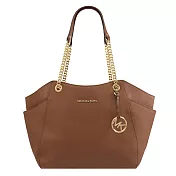 MICHAEL KORS 素色防刮皮革鏈帶托特包 焦糖