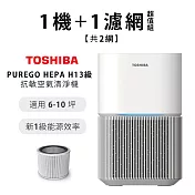 日本東芝TOSHIBA PUREGO HEPA H13級抗敏空氣清淨機+專用濾網(適用6-10坪) CAF-A450TW(W)