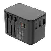 CITY 萬用轉接頭急速充電器33W PD快充+Type-C輸出快充+USB-A QC3.0各國旅行一顆搞定,通過商檢認證 黑色