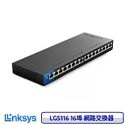 Linksys LGS116 16埠 Gigabit 超高速乙太網路交換器 鐵殼