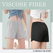 大尺碼冰絲直條安全褲(兩件一組) 黑色