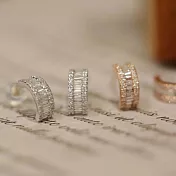 【HC Jewelry】復古梯方鑽石耳環(白金)