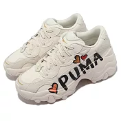 Puma 休閒鞋 Pulsar Wedge Wns CN 米白 黑字 愛心 厚底 女鞋 小白鞋 38525201