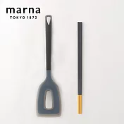 【日本Marna】耐熱矽膠料理工具組-耐熱矽膠平鏟+30cm多用途矽膠長筷(原廠總代理)