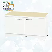 【文創集】南亞塑鋼 包柏多彩2.7尺雙開門座鞋櫃(七色可選) 米黃雙色