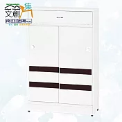 【文創集】南亞塑鋼 馬蒂爾多彩2.6尺雙推門單抽鞋櫃(七色可選) 胡桃白雙色