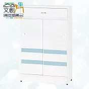 【文創集】南亞塑鋼 馬蒂爾多彩2.6尺雙推門單抽鞋櫃(七色可選) 淺藍雙色