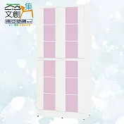 【文創集】南亞塑鋼 古爾多多彩3尺上下雙層四推門高鞋櫃(七色可選) 粉紅雙色