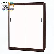 【文創集】南亞塑鋼 卡特多彩5.2尺雙推門內二抽高衣櫃(二色可選) 胡桃白雙色