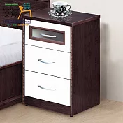 【文創集】南亞塑鋼 桑尼多彩1.7尺三抽塑鋼床頭櫃/床邊櫃(二色可選) 胡桃白雙色