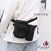 【iSPurple】運動生活＊單肩戶外可拆水杯袋腰包  黑