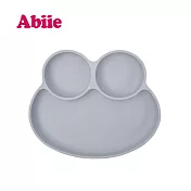 abiie 蛙式三餐-吸盤式矽膠餐盤 藍莓灰
