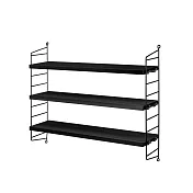 String Pocket 壁掛三層架 (純黑、MDF 層板)