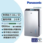 Panasonic國際牌16公升變頻高效型除濕機F-YV32LX