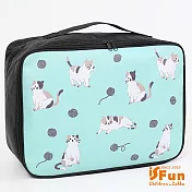 【iSFun】三花貓咪＊登機旅行箱杆包大號 藍色
