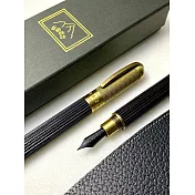 3952老山羊-CHAIRMAN 胡桃木黑漆直條紋 古黃銅 黑漆鋼尖鋼筆