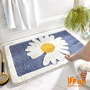 【iSFun】清新雛菊*加厚吸水絨毛腳踏浴室地墊50x80cm 藍