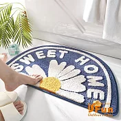 【iSFun】半圓雛菊*加厚吸水絨毛腳踏浴室地墊45x75cm/藍 藍