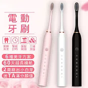 CS22 充電式六檔電動牙刷2色(附10支牙刷頭+掛架) 粉色