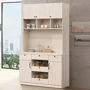 《Homelike》莎莉亞4尺高收納餐櫃-雪松色 高櫃 碗盤收納櫃 電器櫃 櫥櫃 收納櫃 置物櫃