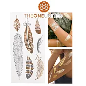 【The One】歐美時尚金屬感紋身貼(中)-8-弗蕾雅羽毛