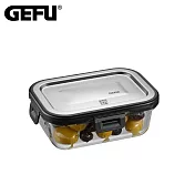 【gefu】德國品牌扣式耐熱玻璃微波盒/便當盒/保鮮盒600ml(長型)(原廠總代理)