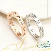 【伊飾童話】羅馬情話*鈦鋼情人中性男女戒 金色8號