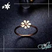 【伊飾童話】典雅雛菊＊鈦鋼玫瑰金戒  9號