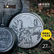 【美國LODGE】野生動物系列 美國製鑄鐵露營煎鍋(麋鹿)-27cm