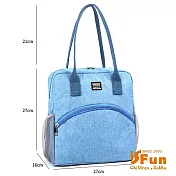 【iSFun】戶外野餐＊露營大容量手提保冷保溫袋  天藍