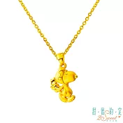 甜蜜約定2SWEET 遠方的未來史奴比Snoopy立體黃金墜子  送黑皮繩項鍊