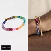 SHASHI 紐約品牌 Rainbow 天然彩寶手鍊 經典切割款