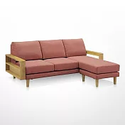 【DAIMARU】POIRE寶華路實木三人帆布沙發/L型沙發(可拆洗)-4色可選 玫瑰紅