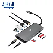 【ADESSO】8合1 Type-C 多功能轉接 HUB集線器 AUH-4030