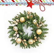 狂歡聖誕季-金色花環藤圈35CM