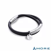 &more愛迪莫 desire 渴望鈦鍺手環 (白鋼)- l 簡約黑
