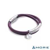 &MORE愛迪莫 Desire 渴望鈦鍺手環 (白鋼)- M 優雅紫