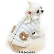 【PET PARADISE】寵物衣服-保暖後背開背心 橫條紋小熊 藍 S