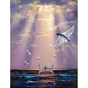 【玲廊滿藝】盧來全-與飛魚同遨遊35x27cm