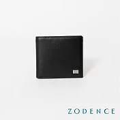 ZODENCE ALGER進口牛皮8卡短夾 黑