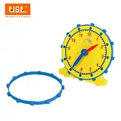 【USL遊思樂教具】日月鐘(10 cm,有數線,雙色版) B1004A02 時間邏輯