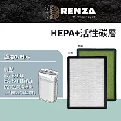 RENZA 適用 G-Plus 拓勤 小白 FA-B001 國民 防蚊 空氣清淨機 HEPA+除臭活性碳 二合一濾網組