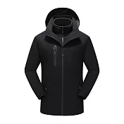 智能三段控溫肩頸發熱兩件三穿防雨保暖外套 M 黑M