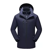 智能三段控溫肩頸發熱兩件三穿防雨保暖外套 M 深藍M