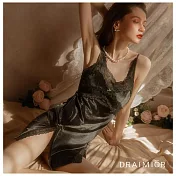 久慕雅黛 DRAIMIOR甜美蕾絲金絲絨吊帶睡裙。綠色